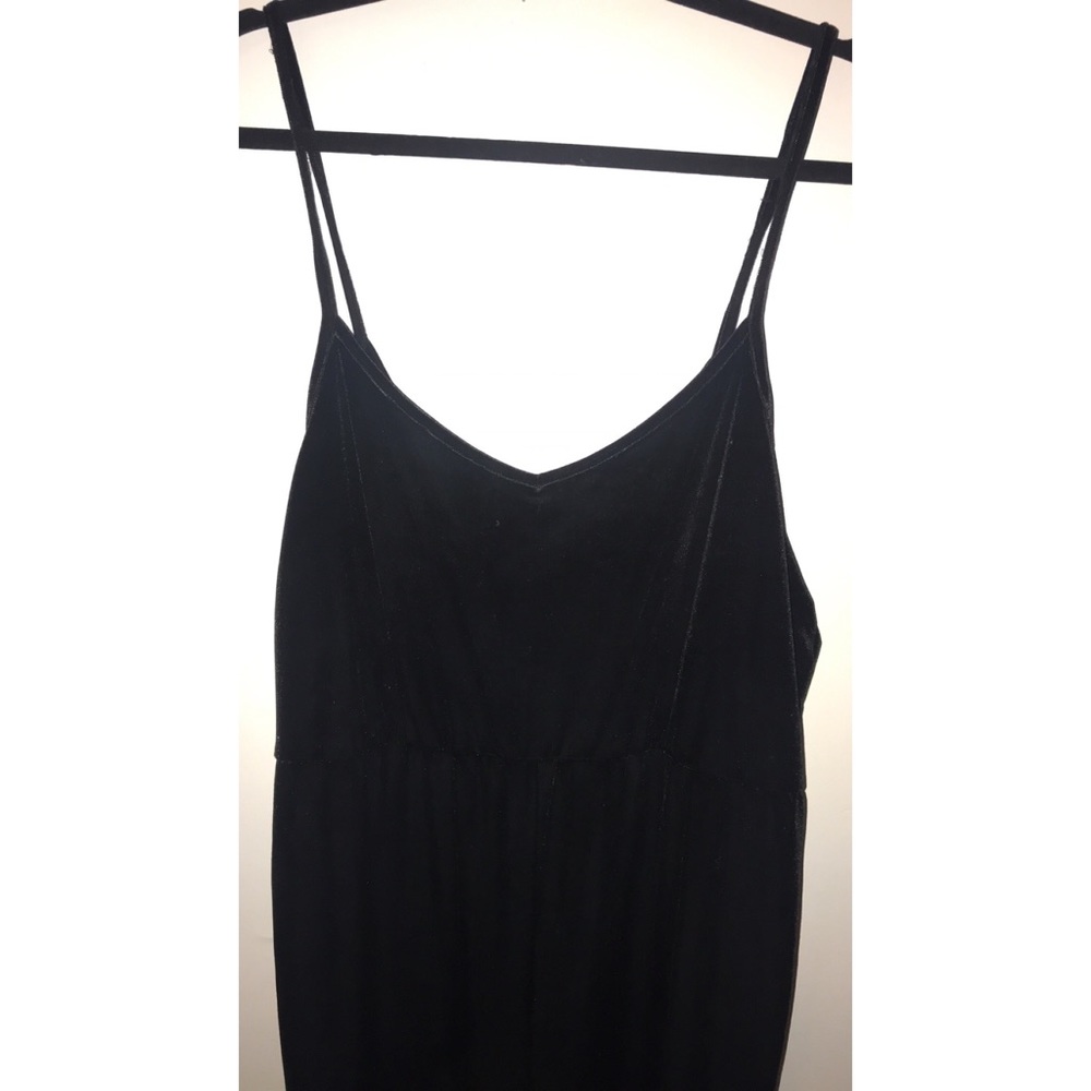Black velvet Romper.